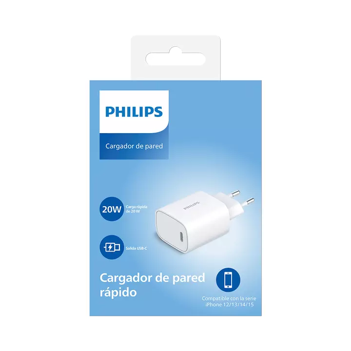 Cargador de Pared Carga Rápida USB-C 20W Philips